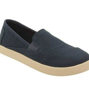 Toms Shoes - Navy Burlap Avalon TOMS - youth Toms Shoes - Navy Burlap Avalon TOMS - youth